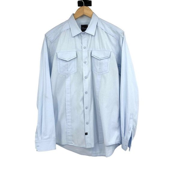 7 Diamonds Nordstrom Blue Shirt Size M Mens Button Casual 2467 GUC Long Sleeve - Picture 2 of 11